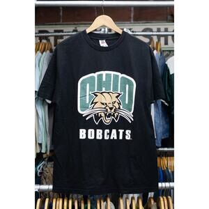 Ohio Bobcats NCAA T-Shirt Black Men's Size Large Vintage